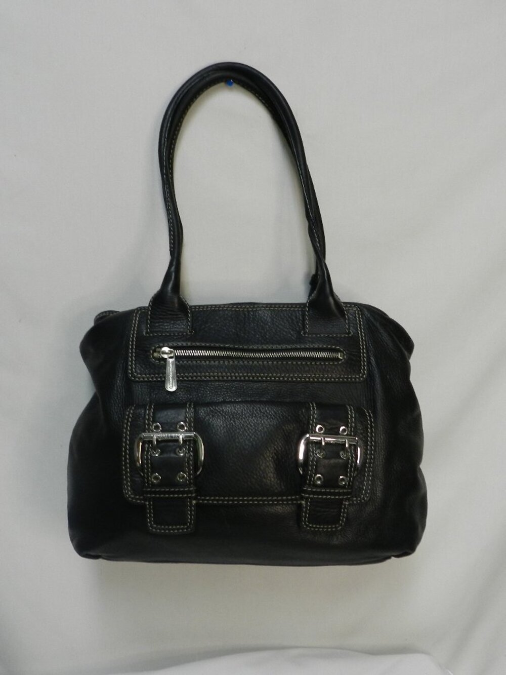 Michael Kors Leather Vintage satchel shoulder bag purse dust cover Clean black